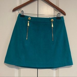 Express Teal Faux Swede Skirt